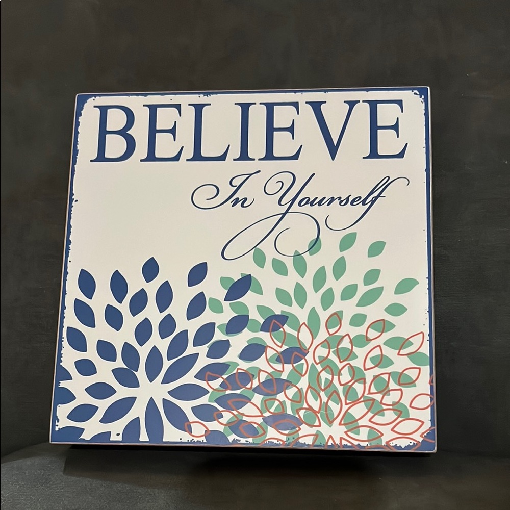 Inspirational “Believe In Yourself” Wood Sign WallDeco Classic (71)